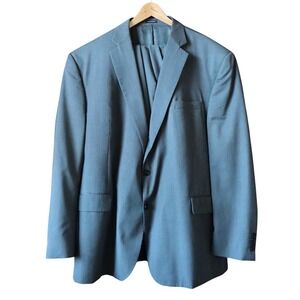 Stafford Executive Mens 54L 100% Wool Suit Jacket Big & Tall Grey Single Breast